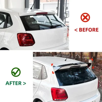 For Volkswagen Polo Oettinger MK5 6R 6C 2009-2017 Rear Trunk Spoiler Wing Auto Parts Lip Diffuser Tail Fin Accessories Body Kits - immagine 2