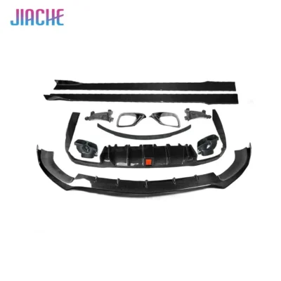 Rear Diffuser with Exhaust Front Lip Bumper Side Skirts Rear Wing Support Brackets for Benz W213 E63 AMG 2017+Rear Spoiler - immagine 3