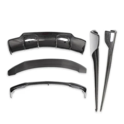 Carbon Fiber Front Lip Rear Diffuser Side Skirts Wing Spoiler V Style for Teslas Model 3 Bodykit - immagine 6