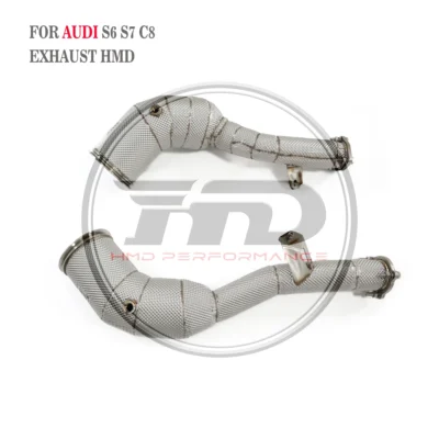 High Flow Performance Downpipe for Audi S6 S7 C8 2.9T 2020+ HMD Exhaust System - Image 5