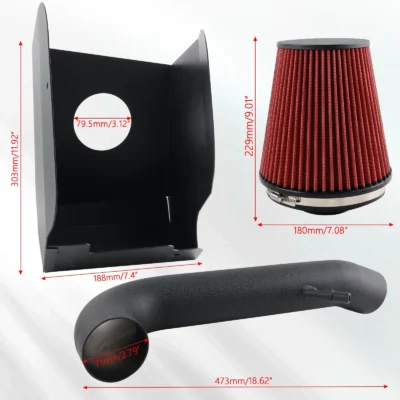 Racing Car Cold Air Intake Pipe Filter Heat Shield Kit 10479 For 18-23 Jeep Wrangler JL 20-23 Gladiator JT 3.6L Engine Parts - immagine 2