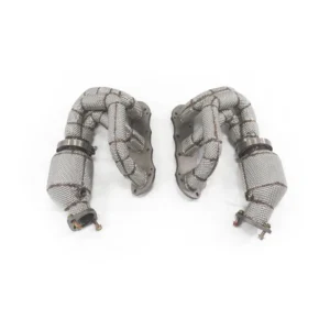 High Quality Stainless Steel Exhaust Header Downpipe for Porsche Cayman 981 GT4 3.8T with Head Shield Auto Turning Pipe Parts