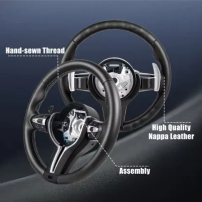Car Leather Steering Wheel for BMW 1 3 5 7 Series X5 X6 F30 F31 F34 F10 F11 F07 F20 M3 M5 Sports Steering Car Accessories - immagine 2
