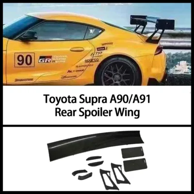 For Toyota GR SUPRA A90 A91 MK5 Carbon Fiber Rear Trunk Lid Spoiler Tail Wing Lip Diffuser Splitter VERUS Style Body Kit