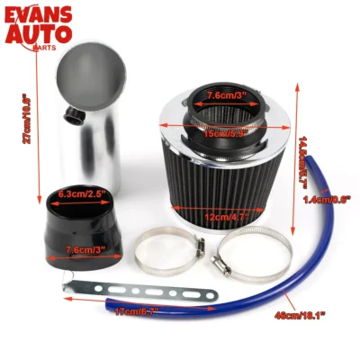 Cold Air Intake System Filter Induction Kits Universal Car Pipe Power Flow Hose - immagine 5