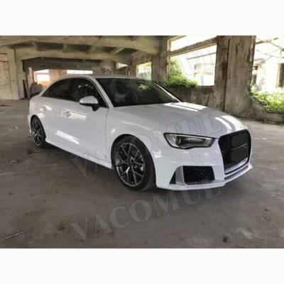 PP Material Front Bumper Wide Body Kits Rear Bumper lip Diffuser Spoiler for Audi A3 S3 RS3 Style 2014-2016 - immagine 6