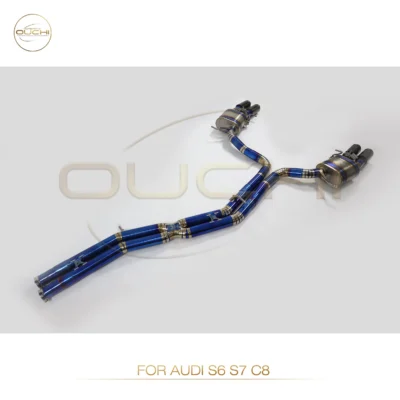 Titanium Alloy Exhaust Catback For Audi S6 S7 C8 2020-2021 2.9T With Muffler Valves Auto Performance Parts Exhaust Pipes - immagine 3