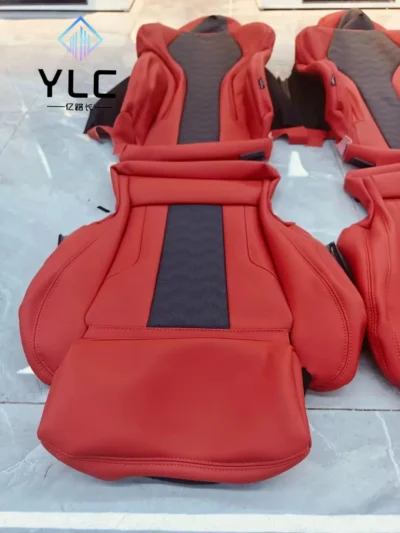 YLC bmw X3 X5 X6 M3 M5 M6 Series Upgrade M Car Interior Accessories Sports Racing Bucket Seat Custom Leather Cover and Sponge - immagine 3
