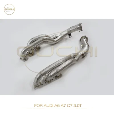 OUCHI Catless Exhaust Manifold for AUDI A6 A7 C7 3.0T 2012-2018 Exhaust Header Car Accessories Turning Exhausted - immagine 2
