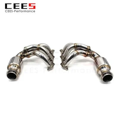 🔥High Performance CEES SS304 Exhaust Manifold with High-Flow Catted Downpipe for Porsche 911 991.1 GT3 3.8T (2014-2016) - immagine 3