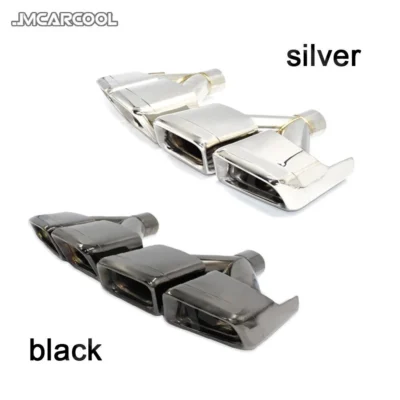 Stainless Steel Rear Bumper Exhaust Tips Muffler Decoration for Benz W212 W205 W204 CLS Class W218 Four Outlet Pipe Tips - immagine 4