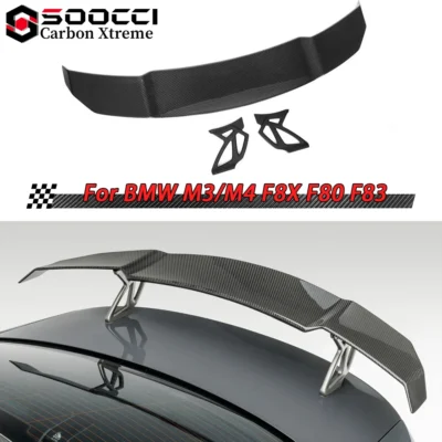 V Style Carbon Fiber M3 M4 Rear Wing for BMW M3 F80 M4 F82 F83 Trunks Spoiler Diffuser Rear Lip Splitter Body Kit Aerodynamic