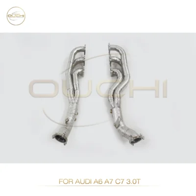 OUCHI Catless Exhaust Manifold for AUDI A6 A7 C7 3.0T 2012-2018 Exhaust Header Car Accessories Turning Exhausted - immagine 6