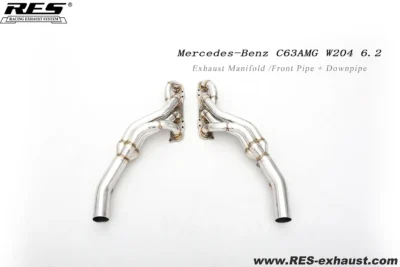 Upgrade Exhaust Exhaust Manifold For Mercedes C63 Amg Cat Front Pipe + Downpipe For Mercedes-Benz C63 AMG W204 6.2L M156 - immagine 2