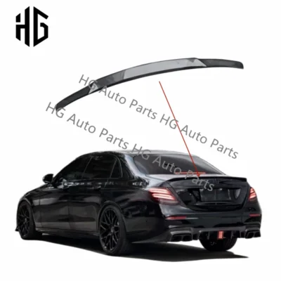 For Mercedes Benz E Class W213 Real Carbon Fiber B Style Rear Spoiler Trunk Roof Wing Car Tailgate Upper Splitter Lip Car Parts