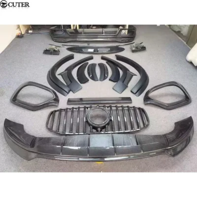 X167 Gls450 Gls63 LD Style Carbon Fiber Front Lip Rear Diffuser Front Air Vents Grills wheel brow for Benz X167 Car Body Kit - immagine 6