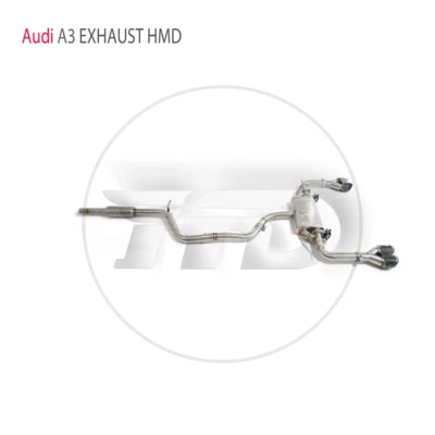 HMD Hot Sale Stainless Steel Exhaust System High Performance Catback For Audi A3 Auto Modification Electronic Valve With Muffler - immagine 3