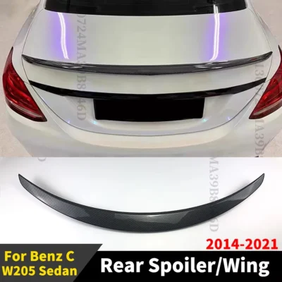 For Mercedes Benz C W205 and C63 C43 AMG Style Trunk Boot Lip Splitter Diffuser Body Kit Decoration Tuning Rear Spoiler Wing
