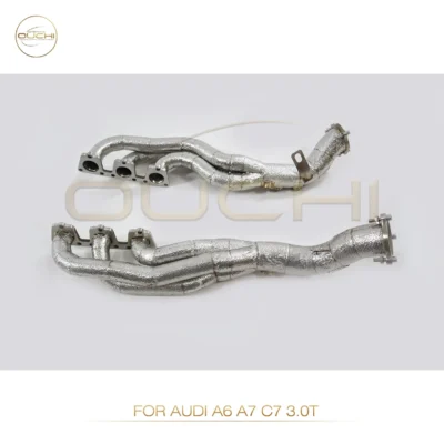 OUCHI Catless Exhaust Manifold for AUDI A6 A7 C7 3.0T 2012-2018 Exhaust Header Car Accessories Turning Exhausted - immagine 3