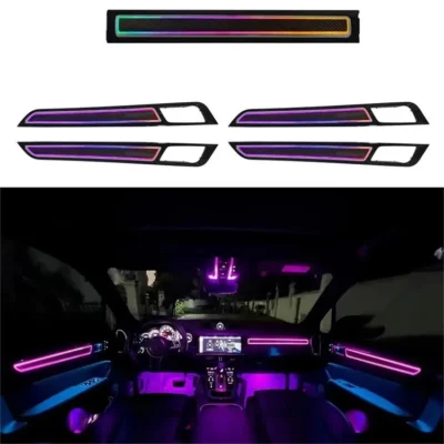 Car LED Atmosphere Light Automotive Interior Light Strip For Porsche Cayenne 2018-2022 Panel Light Guide Strip APP Control - immagine 6