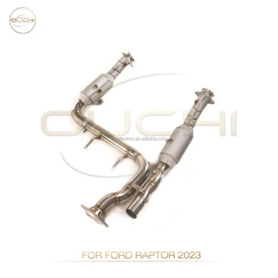 OUCHI Exhaust System High Flow Performance Downpipe For Ford Raptor F150 3.5T 2023+ With Heat Shield Racing Pipe - immagine 6