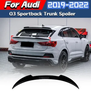 For Audi Q3 Sportback 2019 2020 2021 2022 Trunk Spoiler Gloss Black Mid-wing Splitter Diffuser Body Decoration Modification Kit