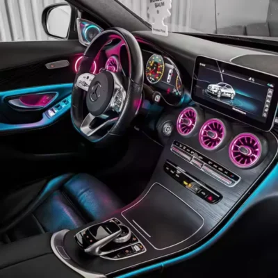 W205 Auto Lighting System 64 Colors Ambient Light for Mercedes Benz C-class 2015-2021 GLC X253 Car Interior Light Ambient Lamp - immagine 6