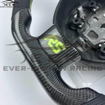 Steering Wheel Ever-carbon Carbon Fiber Racing ECR High Quality Customized for Ford Focus RS MK2 Car Steering Wheel Sports White - immagine 2