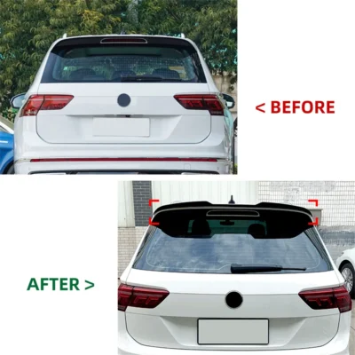 Tiguan MK2 TDI R R-Line 2017-2023 Tuning Car Rear Roof Spoiler Wings For Volkswagen Rear Trunk Splitter Diffuser Glossy Body Kit - immagine 2
