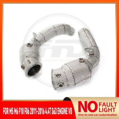 HMD No Fault Light Stainless Steel Downpipe For BMW M5 M6 F10 F06 2011-2016 4.4T S63 Engine V8 High Performance With Heat Shield