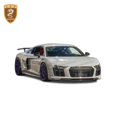 For Audi-R8 2007-2015 car body kit Vors style real carbon fiber front rear diffuser splitter auto spoiler tail wing decoration - immagine 6