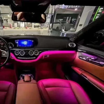 Old to new upgrade for Mercedes benz S class W221 2006-2012 to W222 Car Ambient Light Auto Interior lighting system 64 colors - immagine 3