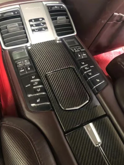Carbon Fiber Car Interior Door Panel Gear Shift Dashboard Panel Trims kit Cover for Porsche Panamera 970 2010-2016 - immagine 5
