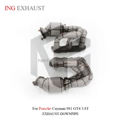 High Quality Stainless Steel Exhaust Header Downpipe for Porsche Cayman 981 GT4 3.8T with Head Shield Auto Turning Pipe Parts - Image 6