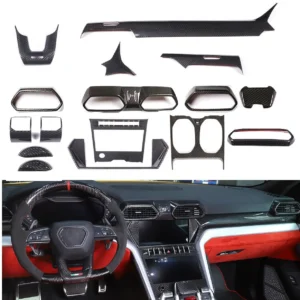16PCS Real Dry Carbon Fiber Car Interior Kit Cover Trim For Lamborghini Urus 2018-2022