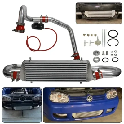 Aluminum Front Intercooler Pipe Kit + Turbo Blow Off Valve Fits for VW Golf GTI Jetta GL GLS GLI 1.8T MKIV 1998-2005 - immagine 4