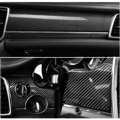 Carbon Fiber Car Interior Door Panel Gear Shift Dashboard Panel Trims kit Cover for Porsche Panamera 970 2010-2016 - immagine 4