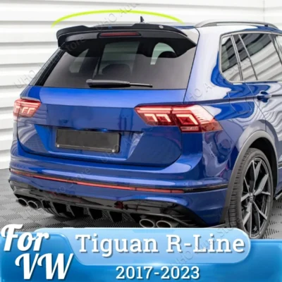 Tiguan MK2 TDI R R-Line 2017-2023 Tuning Car Rear Roof Spoiler Wings For Volkswagen Rear Trunk Splitter Diffuser Glossy Body Kit