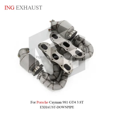 High Quality Stainless Steel Exhaust Header Downpipe for Porsche Cayman 981 GT4 3.8T with Head Shield Auto Turning Pipe Parts - Image 4
