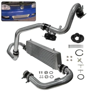 Aluminum Front Intercooler Pipe Kit + Turbo Blow Off Valve Fits for VW Golf GTI Jetta GL GLS GLI 1.8T MKIV 1998-2005