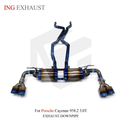 ING Titanium Alloy for Porsche Cayenne 958.2 3.0T Catback Exhaust Pipe Muffler With Valve High Flow Auto Performance Parts - Image 4
