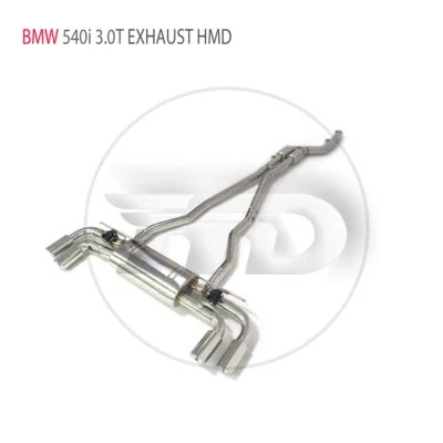 HMD SS304 Racing Performance Car Catback Exhaust Muffler Pipe Sport Sound for BMW 520I 530I 540i G30 G31 B48 B58 2.0T 3.0T - immagine 2