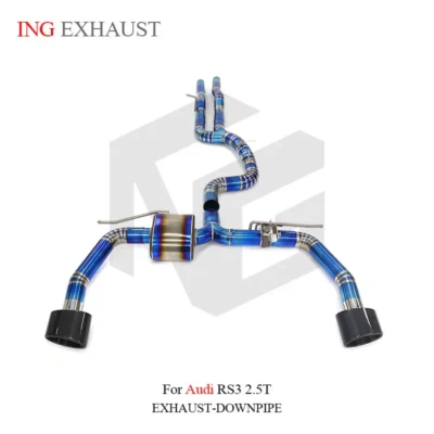 ING Titanium Alloy Exhaust Catback for Audi RS3 2.5T With Single Muffler Stock Valves Auto Tuning Exhausted System Pipes - immagine 6