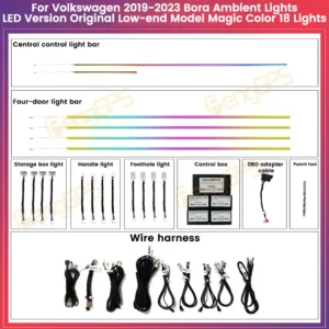 Atmosphere Light For Volkswagen Bora 2019-2023 Ambient Lights OEM 18 Lights Decoretion APP Control Car Accessories