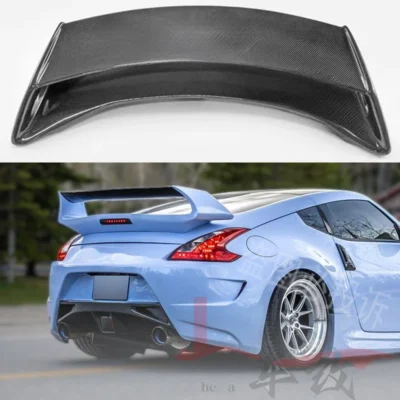 For 2009-2015 Nissan 370Z Z34 double-layer GT style car rear trunk diffuser spoiler wing panel rear tailgate trim Unpainted FRP - immagine 2
