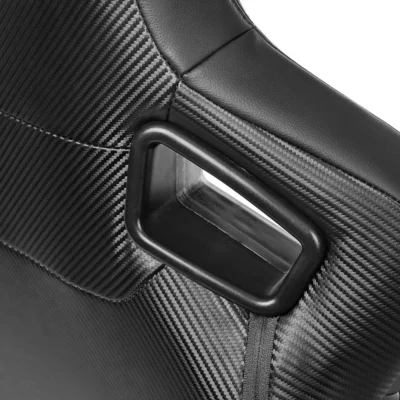 Black PVC Carbon Look With Double Slider And Single Adjustor For Automobile Car Use Sports Racing Seat - immagine 4