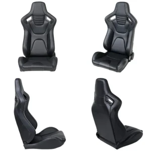 Black PVC Carbon Look With Double Slider And Single Adjustor For Automobile Car Use Sports Racing Seat