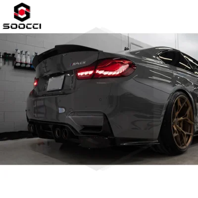 Carbon Fiber PSM Style M3 M4 Rear Wing for BMW M3 F80 M4 F82 F83 Rear Diffuser Trunks Lip Spoiler Splitter Aerodynamic - immagine 6