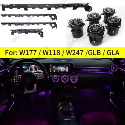 64 Colours Ambient Light for Mercedes Benz W177 W118 W247 A/B/CLA/GLA/GLB Class RGB LED Air Vents Car Door Seats Decorative Lamp - immagine 2