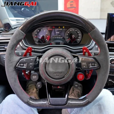 HandMade Carbon Fiber Car Sports Steering Wheel Fit For Audi S3 S4 S5 A3 A4 A5 RS3 2010+ Accessories Black Alcantara